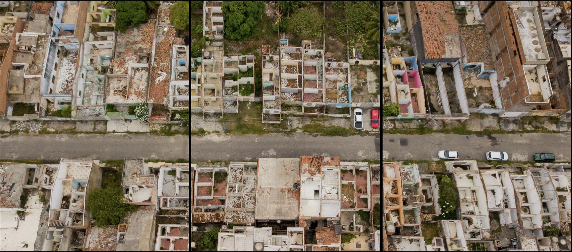 imagem de casas afetadas